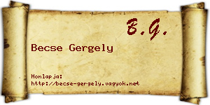 Becse Gergely névjegykártya